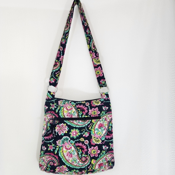 Vera Bradley Hipster Crossbody Bag Petal Paisley Blue Pink Cloth - Picture 14 of 14